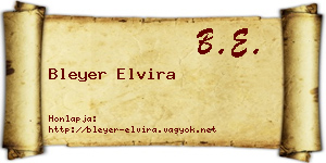 Bleyer Elvira névjegykártya